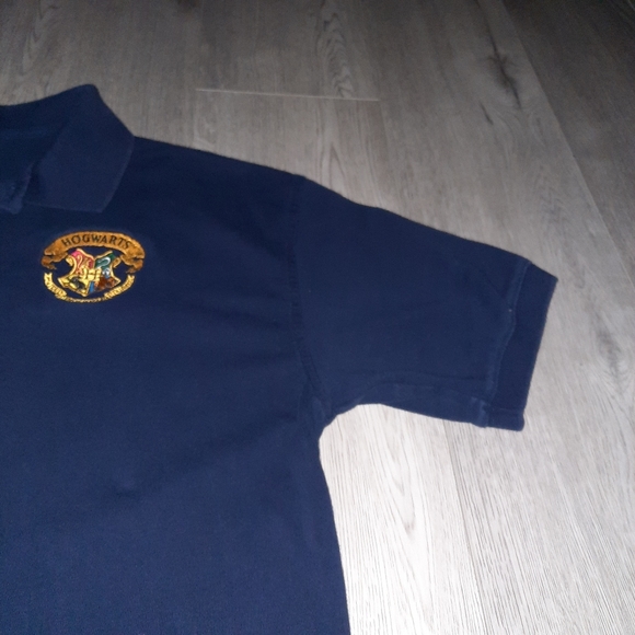 Harry Potter Hogwarts Navy Polo Shirt Vintage Warner Brothers Studio - Picture 6 of 12